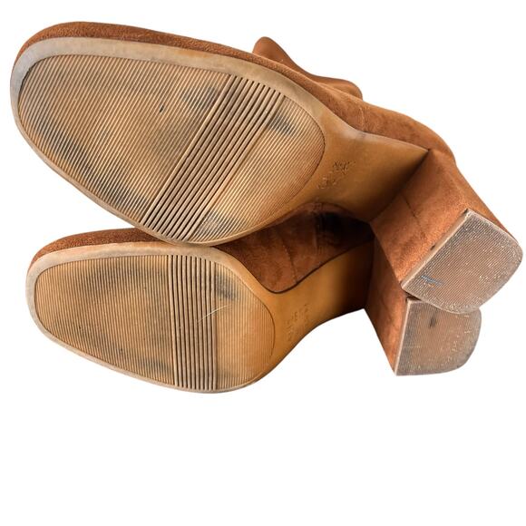 Naturalizer Rebecca Mid-Calf Boots Booties Womens Size 7 Rust Faux Suede Heels - Picture 8 of 10
